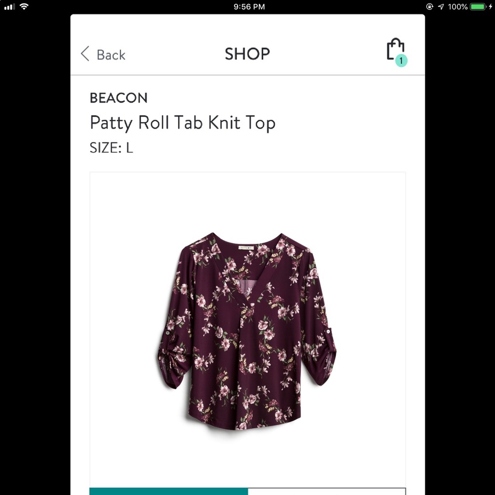 Beacon blouse size large NWT